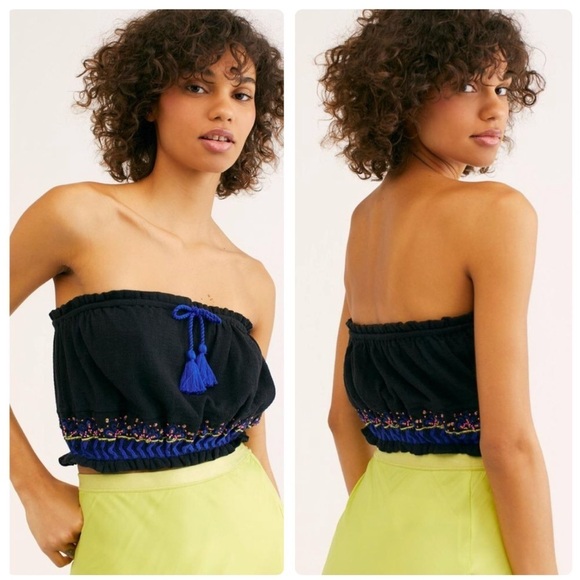 NWT Free People No More Tiers Tube Top in Black Size‎ XS - Picture 1 of 9